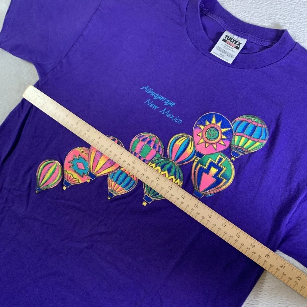 Vintage Albuquerque New Mexico Shirt Mens Large Purple Balloon Tultex 90s USA - Picture 4 of 7